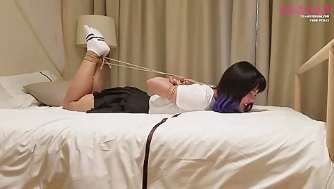 Chinese students 18+ First Bondage Lesson